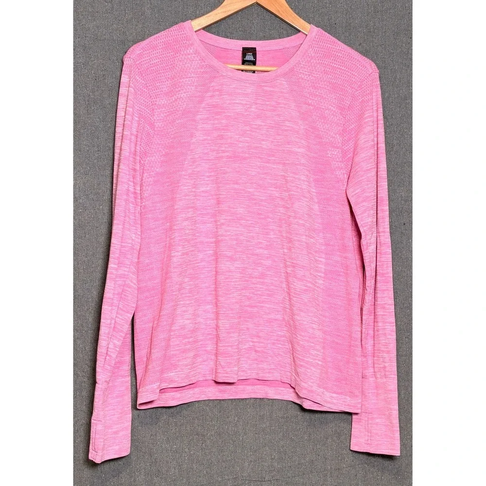 Spyder Active Womens Pink Space Dye Long Sleeve Training Top Thumbholes Large